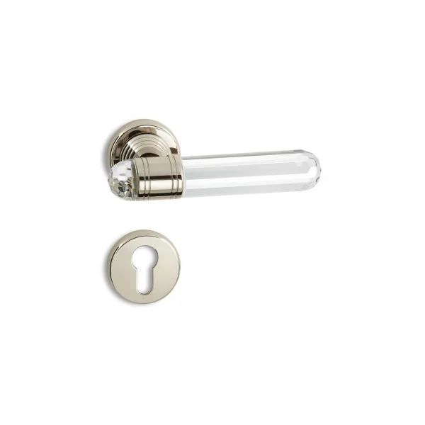 Poignée de porte moderne Timeless Diamante en laiton et cristal