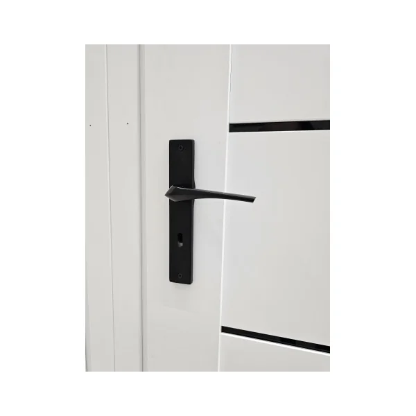 Poignée de porte noire sur plaque longue - model Adel