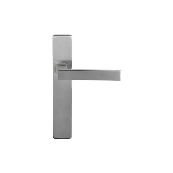 Poignée de porte sur plaque longue en inox - modèle Majestea