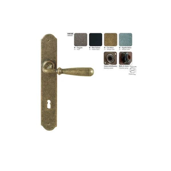 Poignée de porte sur plaque longue FON