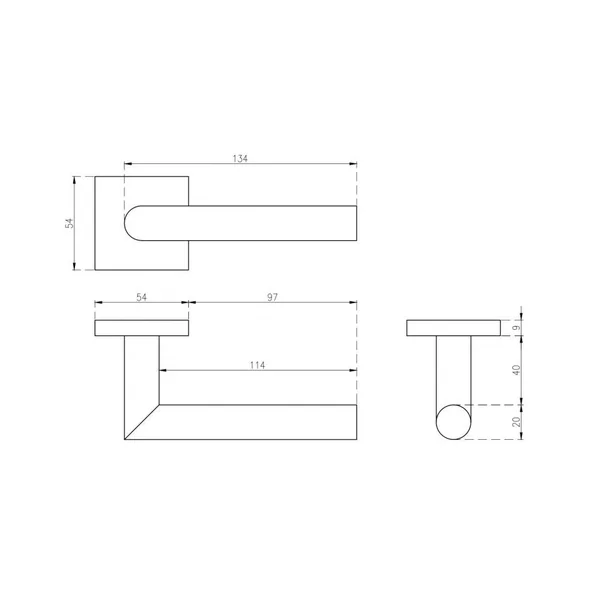 Poignées de porte en inox pour entreprise KVADRAT 1701