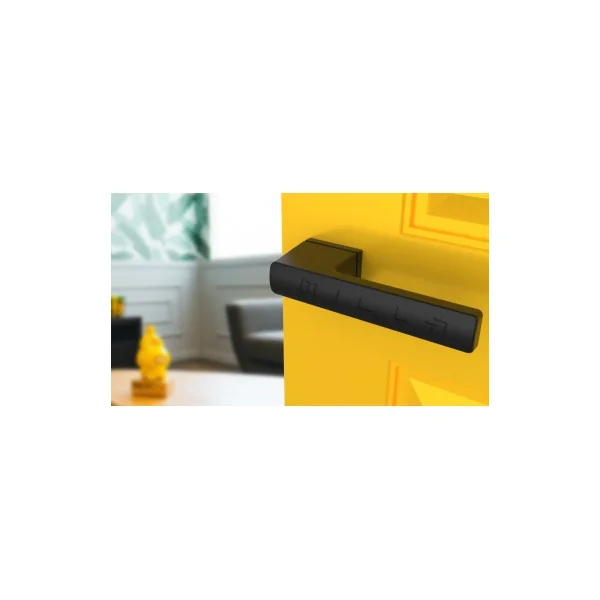 Poignées de porte futuriste sur une plaque rectangulaire en zamak BRISA