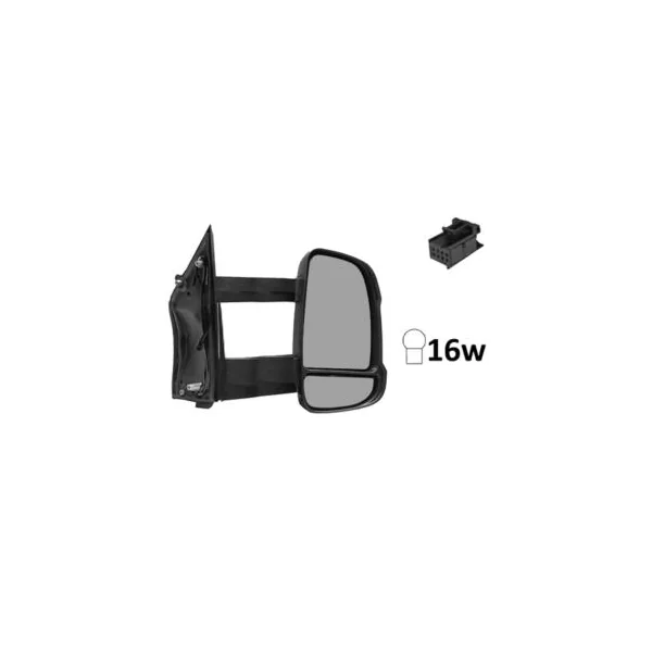 Rétroviseur droit manuel pour CITROËN JUMPER II ph.1 2006-2014, bras long, feu clignotant orange (16W), Neuf