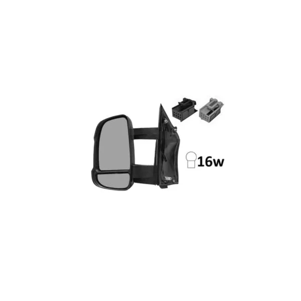 Rétroviseur gauche manuel pour FIAT DUCATO III phase 1, 2006-2014, bras moyen, sonde, feu clignotant orange (16W), Neuf