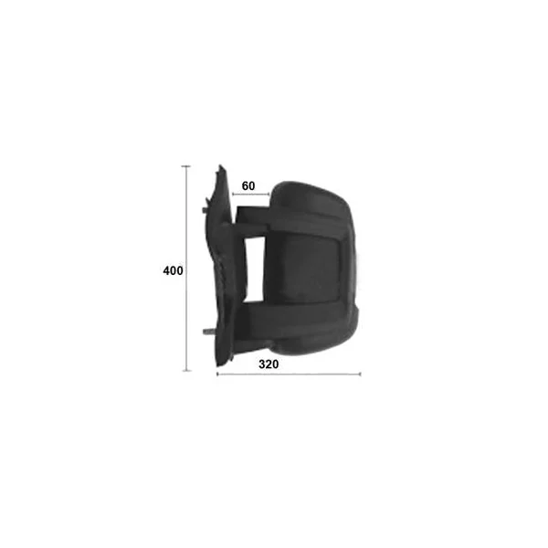 Rétroviseur gauche manuel pour FIAT DUCATO III phase 2 2014-2023, bras court, feu clignotant orange (16W), Neuf