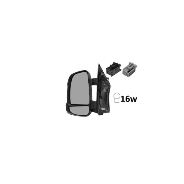 Rétroviseur gauche électrique pour FIAT DUCATO Camping-car III phase 1, 2006-2014 bras court, dégivrant, sonde, feu clignotant orange (16W), Neuf