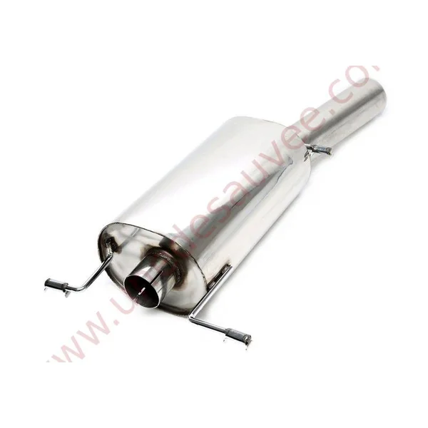 SILENCIEUX ARRIÈRE SPORT INOX SORTIE SIMPLE RONDE 1×90 MM FINITION ROULÉE EVOG1A-ESD90 POUR VW GOLF 1 CABRIOLET TYPE 155 / SCIROCCO 2 TYPE 53B (1984–1993)