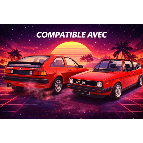 SILENCIEUX INTERMÉDIAIRE SPORT INOX EVOG1A-VSD POUR VW GOLF 1 CABRIOLET TYPE 155 / SCIROCCO 2 TYPE 53B (1984–1993)