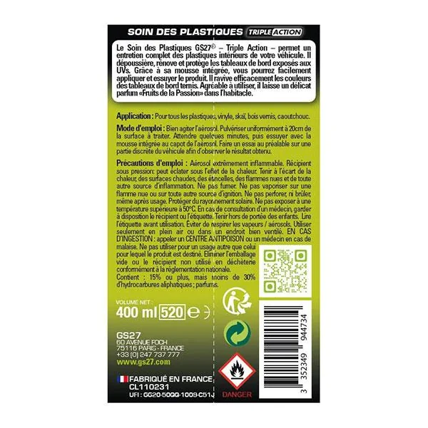 Soin des plastiques triple action - GS27