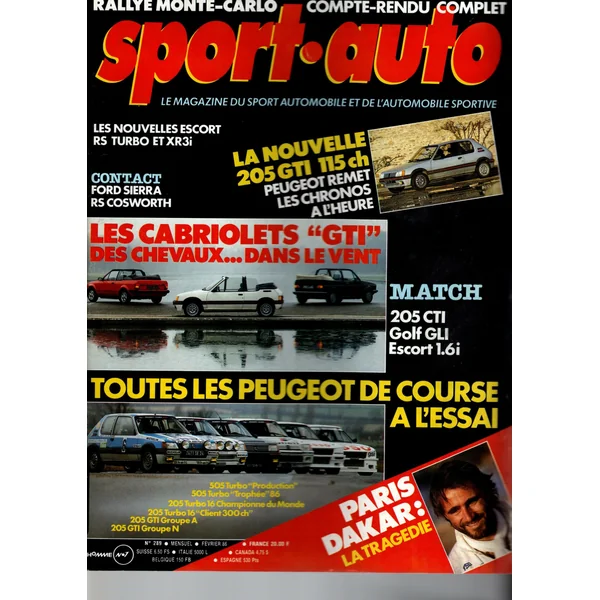 Sport Auto N°289 Février 1986