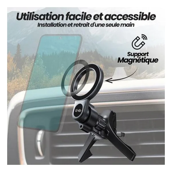 SUPPORT MAGNETIQUE MAGSAFE GRILLE + 2 ANNEAUX - TNB