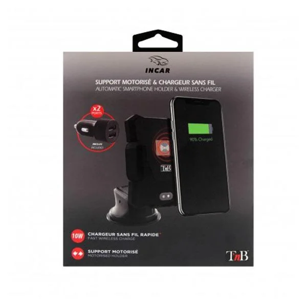 SUPPORT MOTORISE AVEC CHARGE SANS FIL 10W + 2 ACCESSOIRES