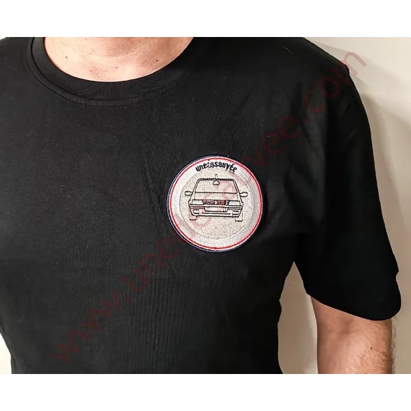 TEE SHIRT NOIR BRODÉ ” UNEDESAUVEE ” MANCHE COURTE HOMME ET FEMME L