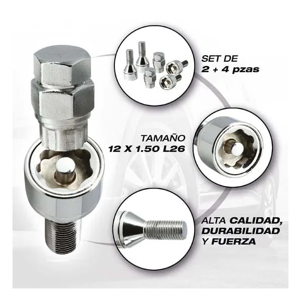 Vis antivol 12x1.50 l26 4pcs /2 clefs - BUTZI